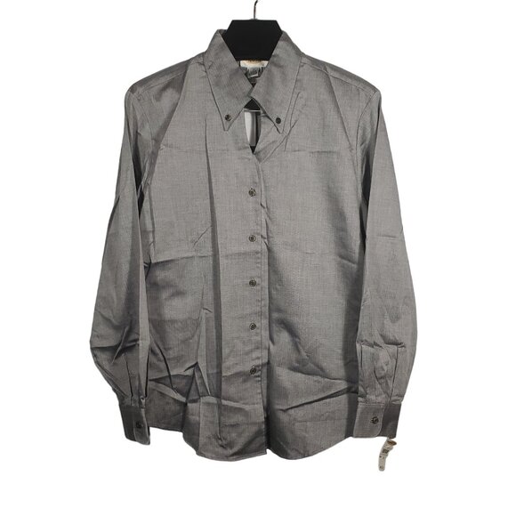 NWT Talbots L/S Button Down Dress Shirt Collared V-Neck Office Business Academia - Picture 1 of 6